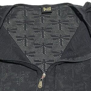 Dotti Swimsuit Cover Up Black Dragonfly Mesh Zipper Women's Large Short‎ Sleeve
